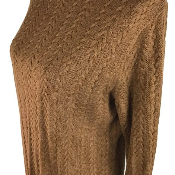 Peruvian Connection Brown Ribbed Knit Turtleneck Maxi Dress - Picture 6 of 9